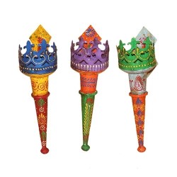 WI Hand Painted Candle Stand 1-2-3 Each