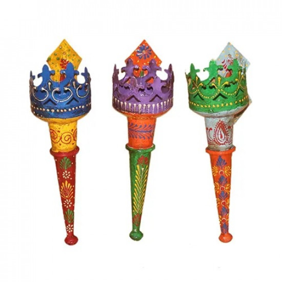 WI Hand Painted Candle Stand 1-2-3 Each