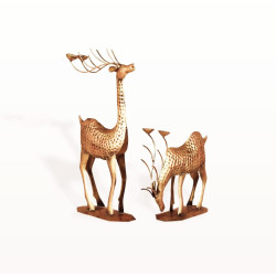 Iron Painted Deer Candle Stand (Set of 2)