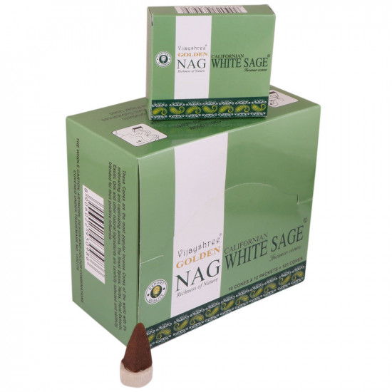 Golden Nag White Sage Incense cones (Full Pack)