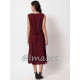 Wine Embroidded Long Dress