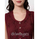 Wine Embroidded Long Dress