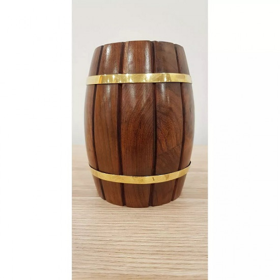 Wooden Money Box Barrel