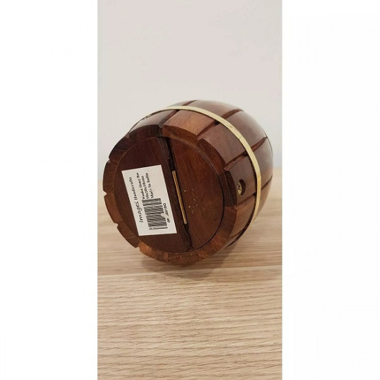 Wooden Money Box Barrel